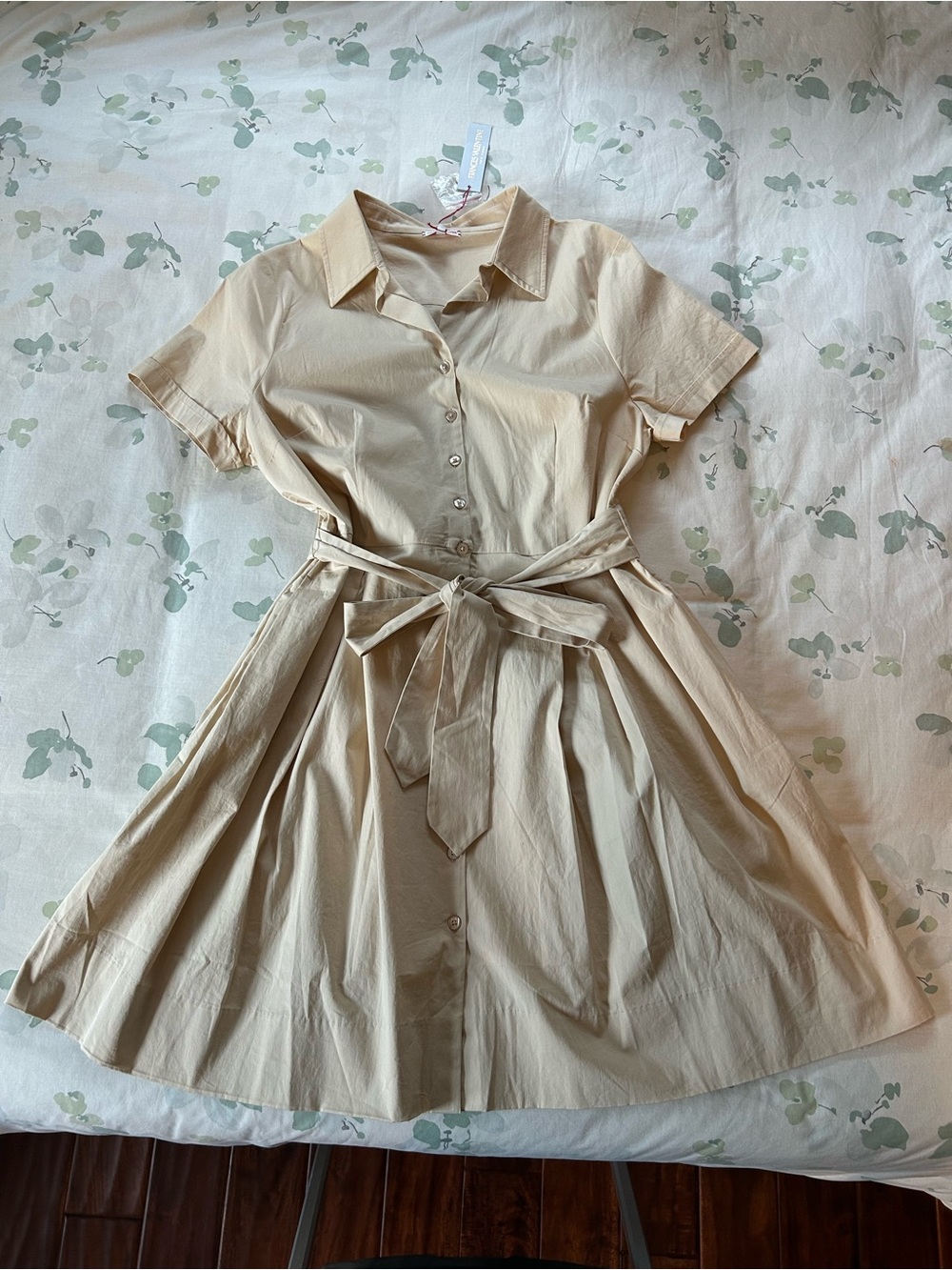 Frances Valentine Khaki Bella Midi Button up Shirt Dress Size Xl NWT